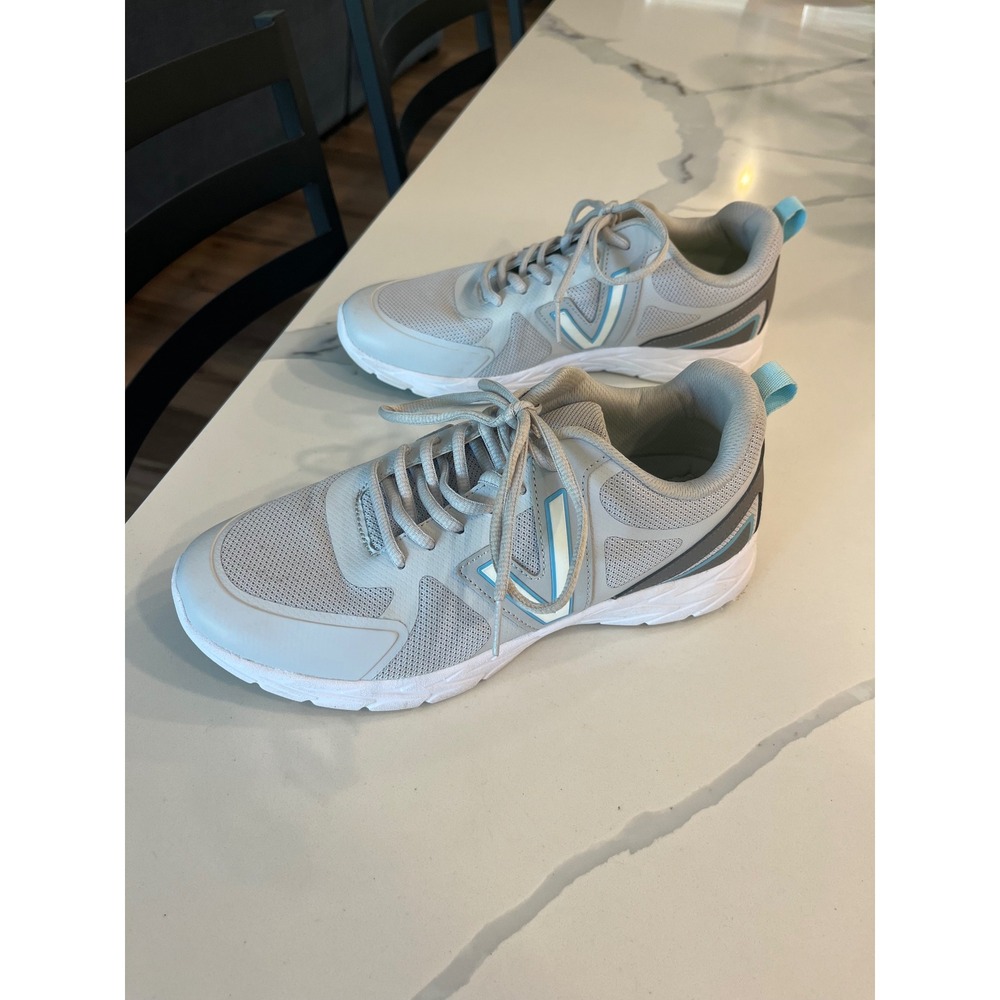 Vionic Miles II Active Sneakers Grey Blue Mesh Walking Shoes W 8.5 *No Insoles*